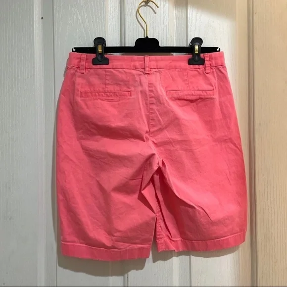J. Crew bright Pink Bermuda Long Shorts size XS size 2 summer cotton EUC - Picture 5 of 5